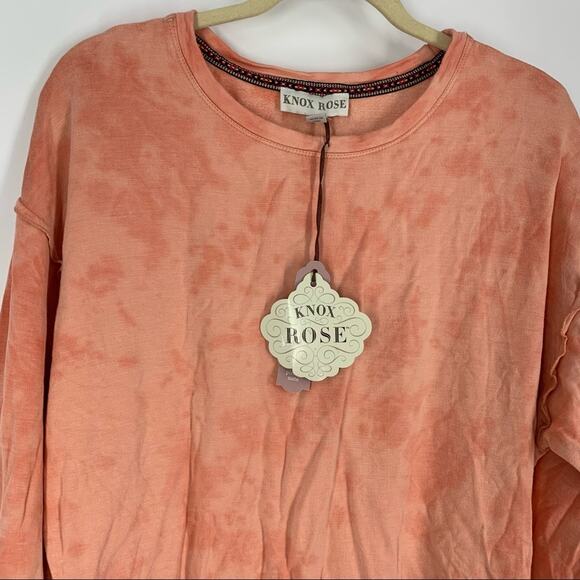 Knox Rose Small Apricot Knit Pullover Sweatshirt Comfy Cozy - Picture 7 of 8